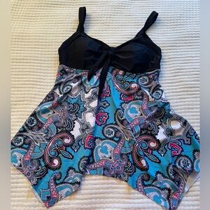 Black and Blue Paisley Tank Top